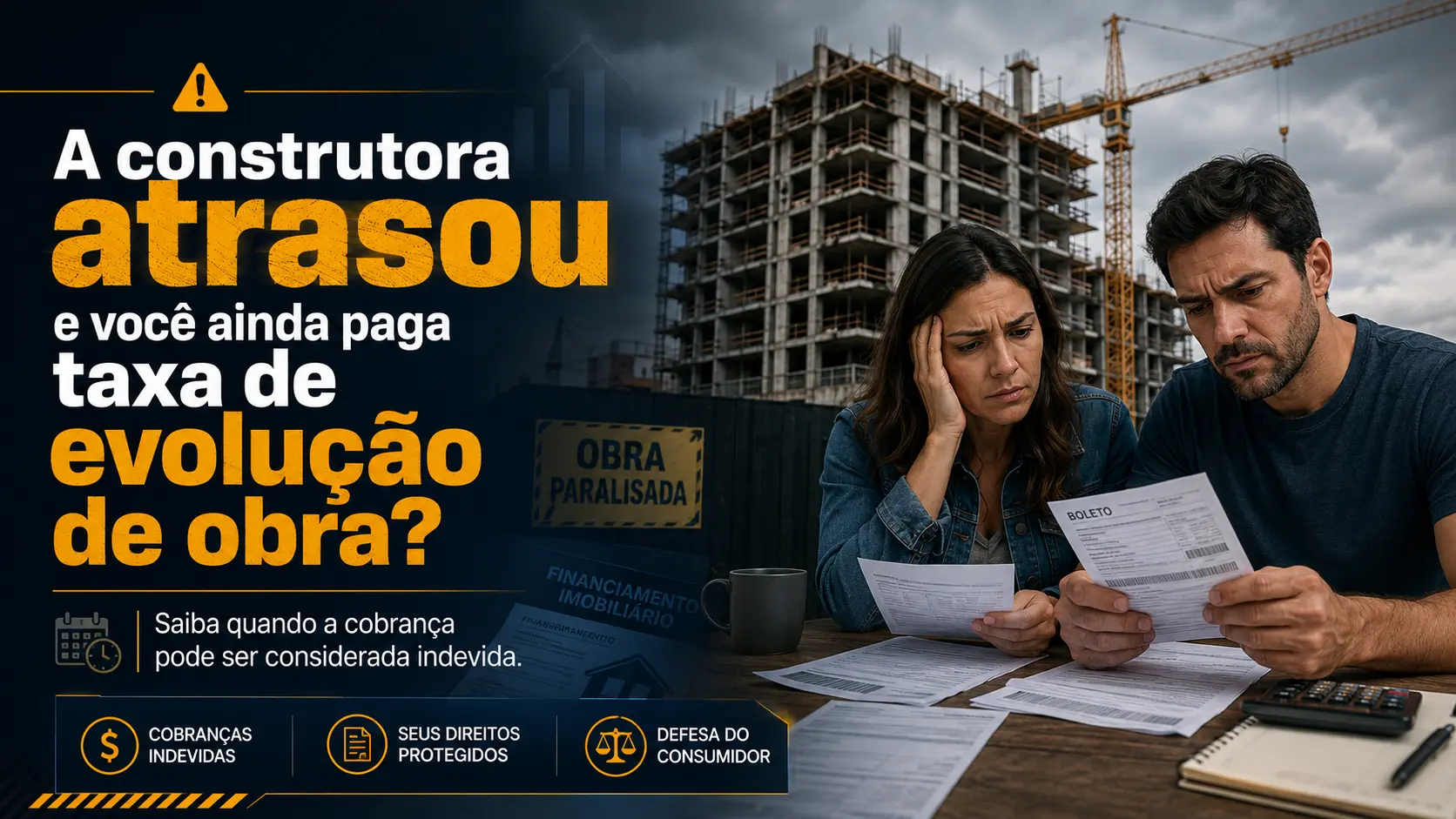 Imagem do artigo A construtora atrasou e você ainda paga taxa de evolução de obra?